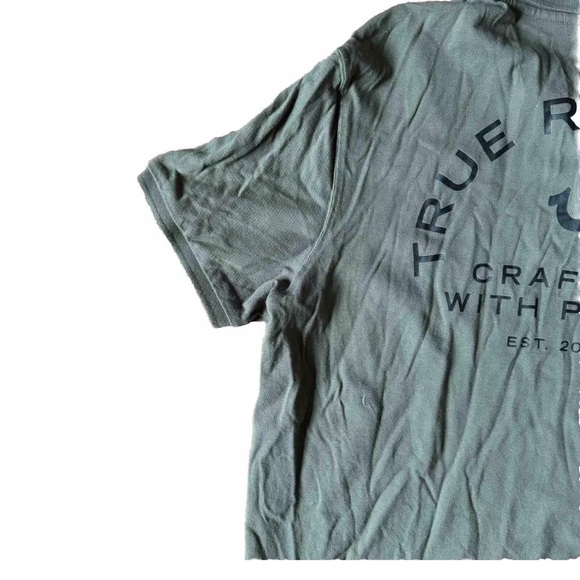 True Religion Logo Polo Shirt 100% Authentic In Unique Military Green, XXL - Picture 8 of 10